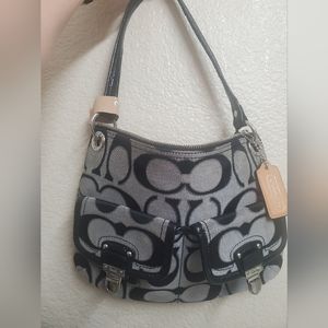 Coach handbag. Silver and Black